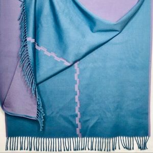 Large Scarves Cover Wrap Purple/Green 31”X 66” no Tag, Wool?Shawl